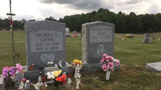 The graves of Mildred and Richard Loving  near their former home in Caroline County, Virginia.