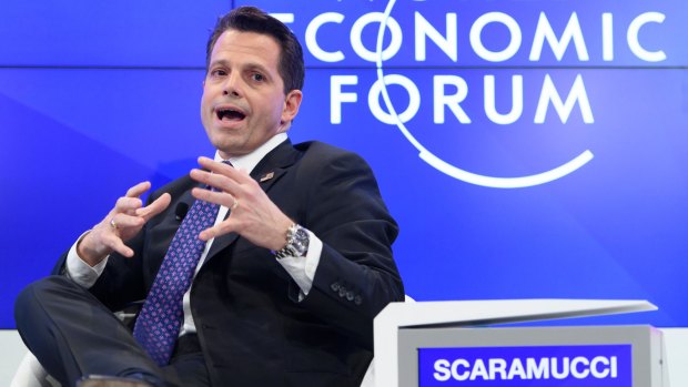 Anthony Scaramucci, a member of  Donald Trump's presidential transition team, speaks at the World Economic Forum in Davos in January.
