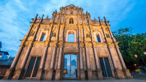 The ruins of St Paul's Cathedral in Macau. 