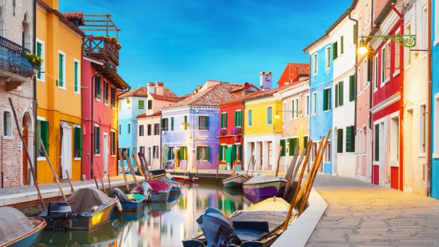 Colourful houses abound on the Venetian island of Burano in Italy.