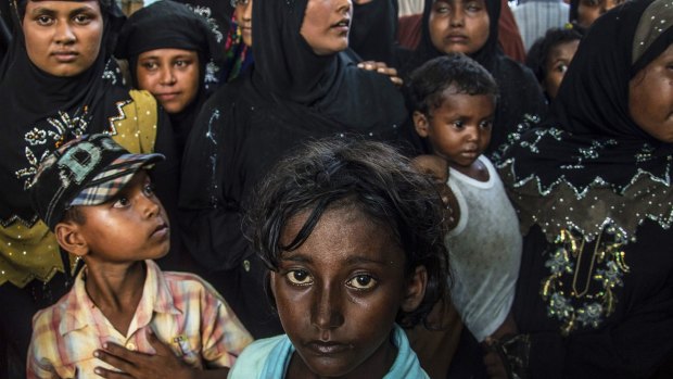 Muslim Rohingya in a shelter in Birem Bayuen in Indonesia's Aceh province on Wednesday.