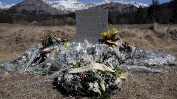 A makeshift memorial near the crash site.