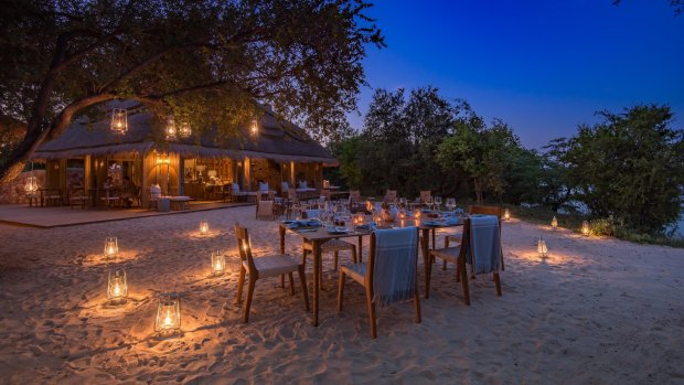 Dining under the stars at Mpala Jena Camp, Zimbabwe.