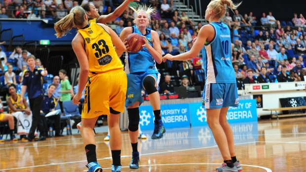 Canberra Capitals' Lauren Jackson, centre, felt they had played far from their best.