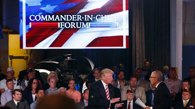 Donald Trump with Matt Lauer at the forum.