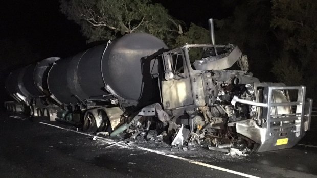 The truck driver miraculously escaped the crash in Tyabb but a driver of a Mercedes sedan died.