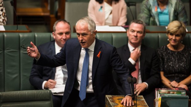 Malcolm Turnbull in Question Time on Tuesday.