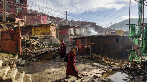 Despite periodical attempts by Chinese authorities to curb development at Larung Gar, construction is constant.