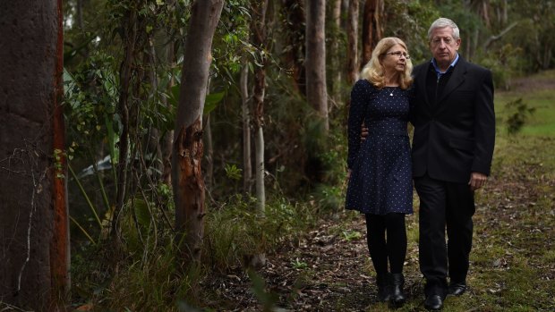 Faye Leveson, left,  and her husband Mark Leveson  in Bonnet Bay, Sydney. 