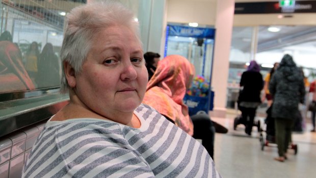 "I'm sick and tired of hearing people say 'that's my money'": Cheryl, who preferred not to give her last name, at Bankstown Central. 