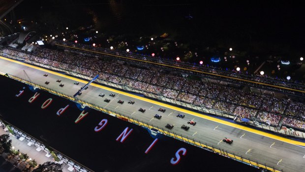 The Singapore GP track: the F1's first ever night race.