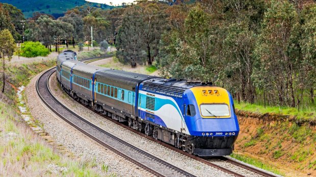 The XPT train from Sydney to Melbourne.