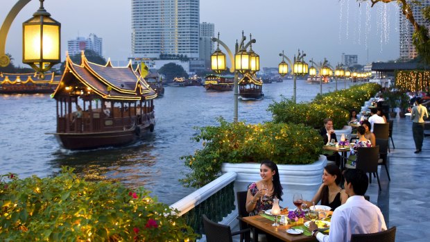 Mandarin Oriental, Bangkok. Sala Rim Naam terrace.