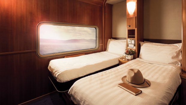 A Platinum Service Twin Cabin on board the Great Southern.