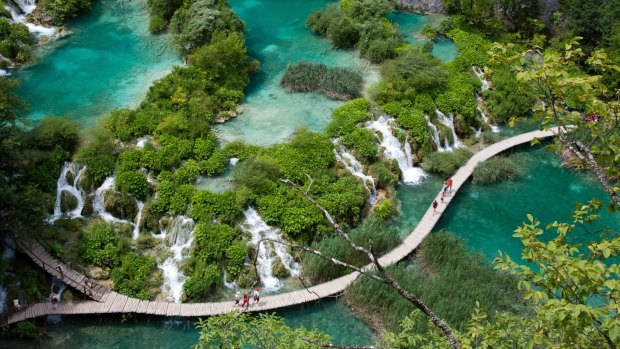 A fantasy land of lakes joined by waterfalls and ringed by hiking trails and forest, Plitvice Lakes National Park in Croatia had few tourists following the end of the Yugoslav Wars.