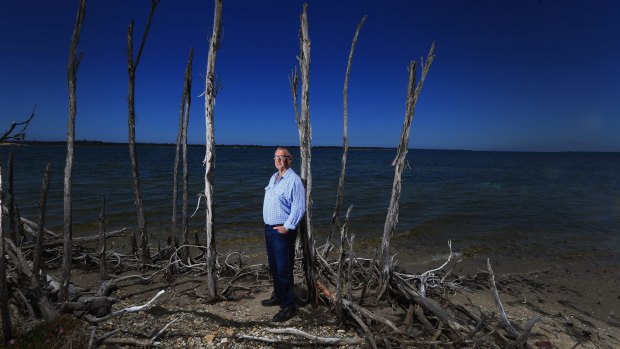 Ross Scott fears high salinity is killing lake plants.