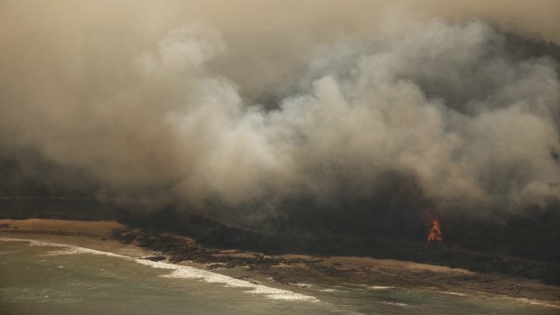 Fires burning near Wye River and Separation Creek on Christmas Day.