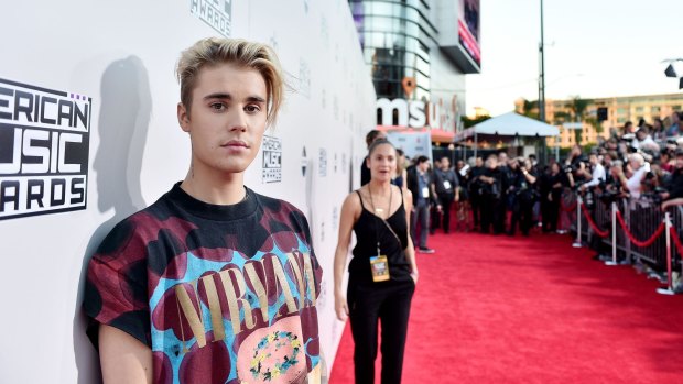 Bad boy: Justin Bieber, seen here at the 2015 American Music Awards in November.