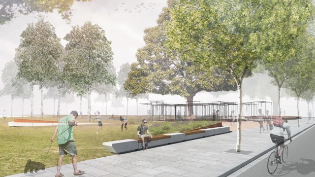 An artist's impression of the 2015 MPavilion in its new Docklands home.