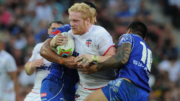 English pride: James Graham representing his homeland against Samoa.