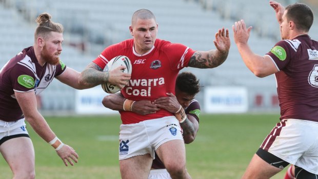 On the way back: Russell Packer playing for the Illawarra Cutters at WIN stadium in May.
