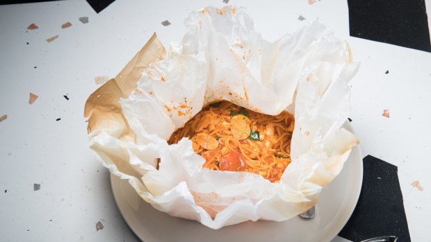 Go-to dish: Crab in a bag with spaghetti, basil and chilli.