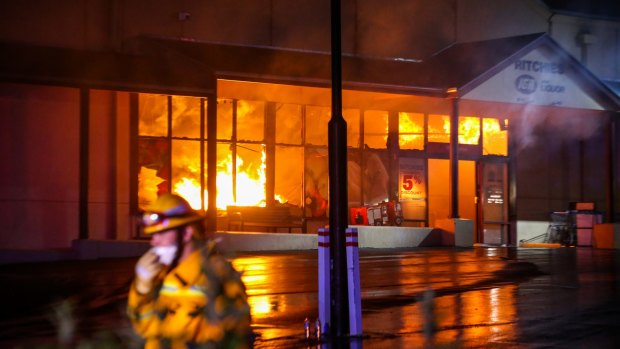 While firefighters stopped the blaze from spreading to nearby buildings, the IGA supermarket in Beechworth was gutted.