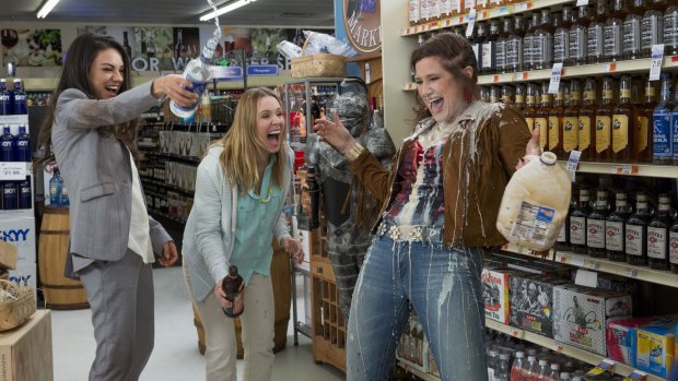 <i>Bad Moms</i> Mila Kunis, Kristen Bell and Kathryn Hahn wreak a little havoc in the aisles.