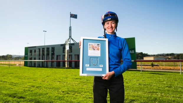 Canberra jockey Carly Frater-Hill will ride Metro Missile in the Riharna Thomson Bracelet on Sunday.
