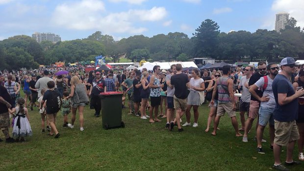 Long queues at Sydney Barbecue Festival at the Domain on Saturday.