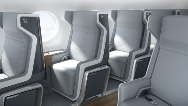 The interior seat designs for Boom's supersonic aircraft.