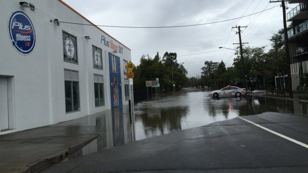 Northey Street in Windsor is flooded.