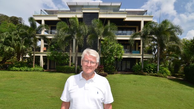 Melbourne retiree Daryl Davies outside the Chom Tawan residential development on Phuket's west coast. He and other buyers face eviction.
