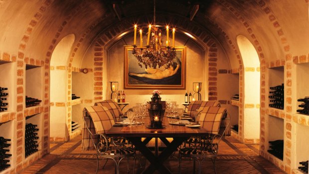 Wine cellar at Huka Lodge.