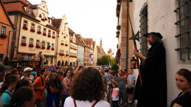 The Night Watchman Tour at Marktplatz, Rothenburg.