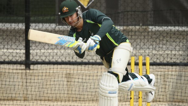 Finding his way: Michael Clarke in the nets in Adelaide on Saturday.