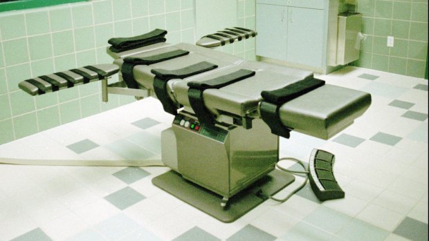 The execution chamber in a  US jail in Terre Haute, Indiana in 1995. 