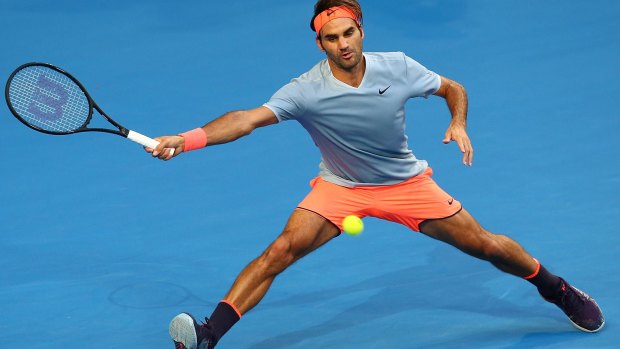 Roger Federer in his second comeback match following a six-month break with a knee injury.