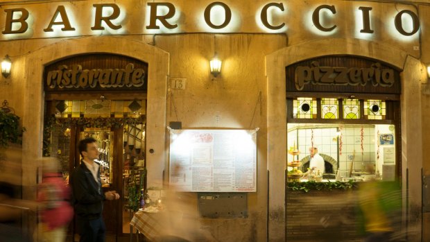 Il Barroccio, a restaurant in Rome's Via dei Pastini, which was raided in 2015 as an alleged front for the money-laundering operations of the 'Ndrangheta. 