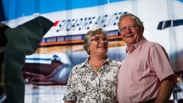 Charlotte and Simon Hearder of Greenway will be among the first passengers to fly from Canberra to Singapore.