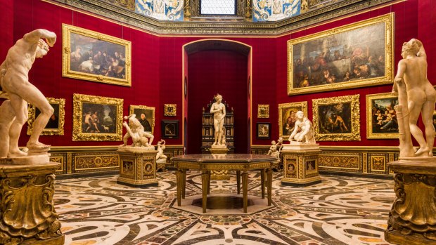 The Tribuna in the Uffizi gallery, Florence, Italy. 