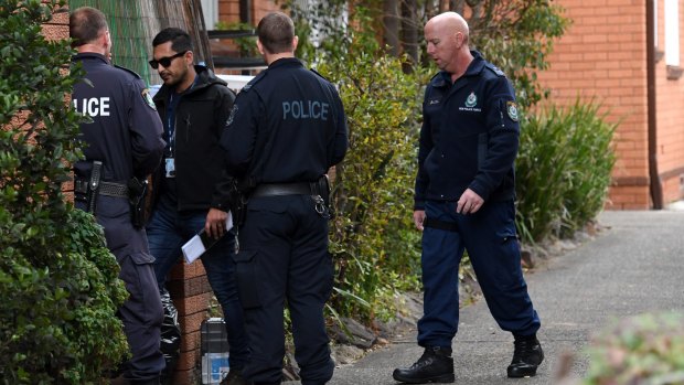 Police search a property in Lakemba in Sydney's south-west following sweeping terrorism raids.