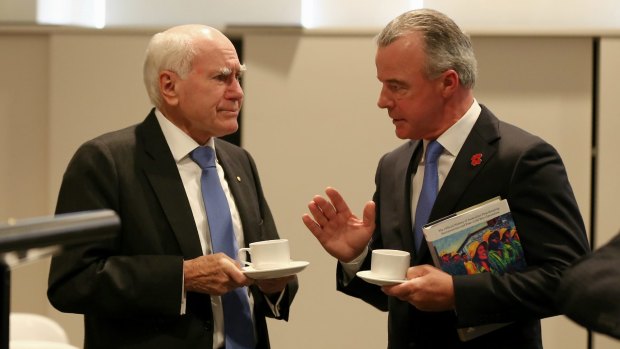 Former prime minister John Howard and Australian War Memorial director Brendan Nelson on Tuesday