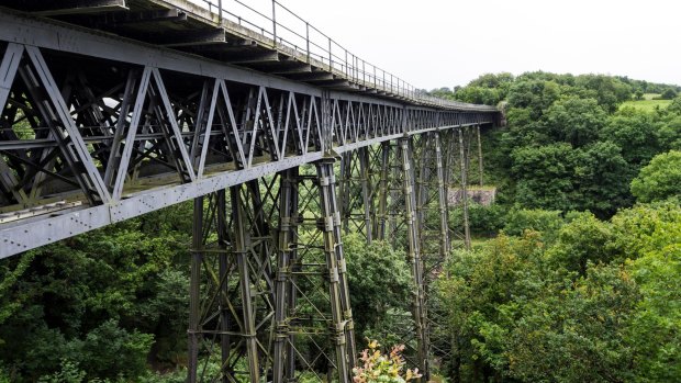 The Meldon Viaduct on the Granite Way Near Okehampton, Dartmoor, Devon.