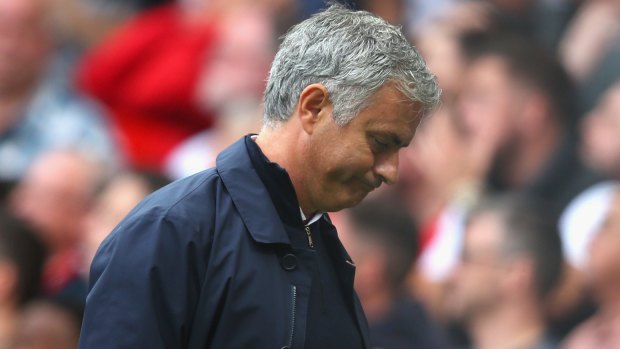 Unimpressed: Jose Mourinho was fuming after Manchester United's first half performance against City.
