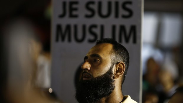 'Je Suis Muslim': A Muslim man defends his religion in Lakemba.