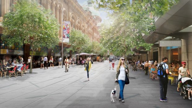 An artist's impression of the City of Sydney's plan for George Street in 2020.