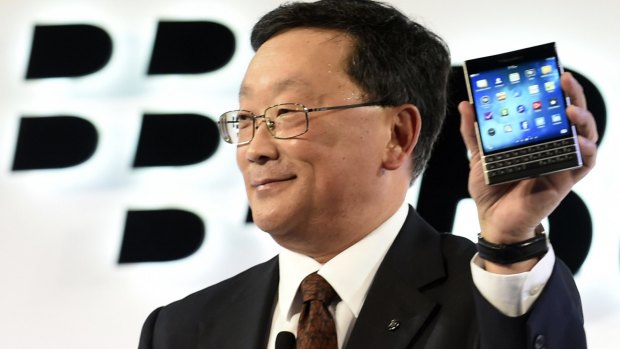 BlackBerry chief executive John Chen introduces the Passport smartphone.