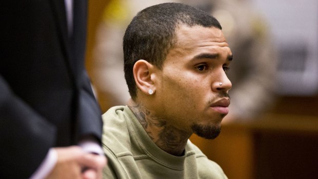 Chris Brown appears in Los Angeles Superior Court in Los Angeles.