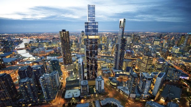 An impression of the Australia 108 skyscraper in Southbank. On completion, it is expected to be Melbourne's tallest building.